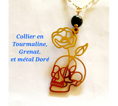 Collier Crâne Fleur