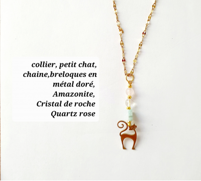 Collier Chat heureux